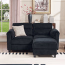 Bonzy Home Modern Loveseat with Ottoman Modular Sectional Sofa Couches for Living Room Entertaining Guests or Relaxing Alone for Small Spaces Apartment Charcoal