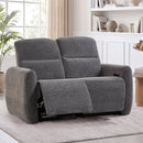 Bonzy Home Power Reclining Loveseat, 2-Seater Electric Recliner Sofa with USB & Type-C Charging Ports, Comfy Fabric Recliner Chair for Small Living Room Bedroom, Gray