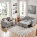 Bonzy Home Modular Corduroy Sectional Sofa with Pull Out Sleeper, Convertible L-Shaped Couch, Free Combination Upholstered Sofa Bed for Living Room