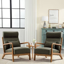 Bonzy Home 2-Pack Modern Accent Chair, Wood Armrests, Metal Frame, Comfortable, Green