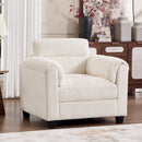 Bonzy Home Single Sofa - Compact Seating Solution Ideal for Small Spaces, Apartments, Offices, or Cozy Reading Nooks Oat