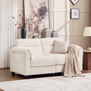 Bonzy Home Modern Loveseat Modular Sectional Sofa Couches for Living Room Entertaining Guests or Relaxing Alone for Small Spaces Apartment Oat
