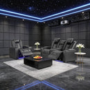 Bonzy Home Electric Power Recliner Sofa Set — PU Leather Power Loveseat & Reclining Chair with Cup Holders, USB Ports, Hidden Arm Storage, LED Lights & Adjustable Headrests, Black