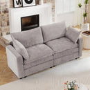 Bonzy Home Modern Loveseat Modular Sectional Sofa Couches for Living Room Entertaining Guests or Relaxing Alone for Small Spaces Apartment Gray