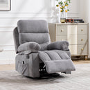 Bonzy Home Manual Recliner Chair with Massage & Heat, Soft Fabric Recliner Chair with Overstuffed Armrest & Backrest, Manual Reclining Single Sofa with Side Pocket for Living Room,Gray