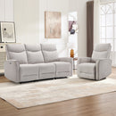 Bonzy Home Power Recliner Sofa Set, 2-Piece Electric Living Room Furniture Sets with USB Port & Adjustable Headrest, Included 3-Seater Recliner & 270° Swivel Glider Rocker Chair