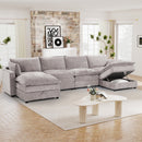 Bonzy Home Modular Sectional Sofa Couches for Living Room Ultra‑Comfort U-Shaped Sofa with Ottoman Gray