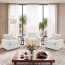 Bonzy Home Set of 3 3-in-1 Pull Out Sofa Bed Chairs, Soft Fabric Convertible Recliners with Side Storage, White