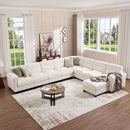Bonzy Home Convertible Sectional Sofa With Ottoman, Ultra‑Comfort Seating – Configurable for Living Room & Family Room, Oat
