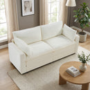 Bonzy Home Modern Loveseat Modular Sectional Sofa Couches for Living Room Entertaining Guests or Relaxing Alone for Small Spaces Apartment Off-White