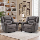 Bonzy Home Electric Power Recliner Chair Set of 2, Modern Reclining Chair with Rivet Trim & USB Port, Classic Single Sofa Home Theater Recliner Seating, Gray