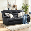 Bonzy Home Manual Recliner Sofa, Faux Leather 3‑Seater Reclining Couch with Independent Recline for Each Seat for Living Room