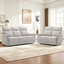 Bonzy Home Power Recliner Sofa Set, 2-Piece Electric Living Room Furniture Sets with USB Port & Adjustable Headrest, Included 3-Seater Recliner & Loveseat, for Living Room Home Theater