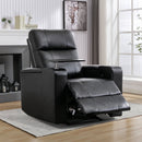 Bonzy Home Power Electric Recliner Chair, PU Leather Home Theater Seating with Swivel Tray Cup Holders, USB Port & Hidden Storage, Single Movie Recliner for Living Room Media Room, Black