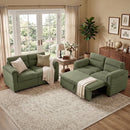Bonzy Home Modular Corduroy Sectional Sofa with Pull Out Sleeper, Convertible L-Shaped Couch, Free Combination Upholstered Sofa Bed for Living Room