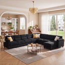 Bonzy Home Convertible Sectional Sofa With Ottoman, Ultra‑Comfort Seating – Configurable for Living Room & Family Room, Charcoal