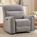 Bonzy Home Power Recliner Chair, Electric Fabric Recliner Sofa with USB & Type-C Charging Ports, Modern Comfy Upholstery Recliner Chair for Living Room Bedroom, Gray