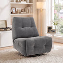 Bonzy Home Armless Power Electric Glider Swivel Recliner Chair with USB & Type-C Ports, Comfy Upholstered 360° Rotatable Single Sofa for Living Room Bedroom Reading Nook, Gray