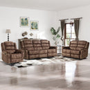 Bonzy Home Manual Reclining Fabric 3-Piece Sofa Set, Includes Single Recliner Chair, Loveseat and 3-Seat Sofa for Home Living Space