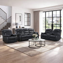 Bonzy Home Manual Recliner Sofa Set, Faux Leather Single Recliner Chair & Loveseat & 3‑Seater Sofa Combo for Living Room Home Theater