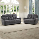 Bonzy Home Manual Reclining Sofa Set with Adjustable Backrest, Living Room Recliner Sofa Set for Adult with Loveseat & 3‑Seat Sofa, Couch Recliners for Living Room Furniture, Dark Gray