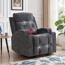 Bonzy Home Massage Recliner Chair with Lumbar Heat, 8‑Point Vibration Massage, Overstuffed Padded Gray Recliner Sofa for Living Room Bedroom
