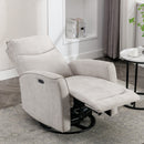 Bonzy Home Electric Recliner Chair, 270° Swivel Recliner Living Room Sofa Chair with USB Ports, Beige