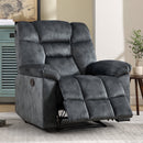 Bonzy Home Gray Manual Recliner Single Sofa Chair, Wide Backrest with Overstuffed Padded Headrest,Gray