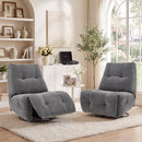 Bonzy Home Power Electric Glider Swivel Recliner Chair with USB & Type-C Ports, Comfy Upholstered 360° Rotatable Armless Single Sofa for Living Room Bedroom Reading Nook, Gray