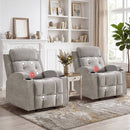 Bonzy Home Manual Recliner Chair with Massage — Modern 2-Pack Recliner with Padded Armrests & Backrest for Living Room & Bedroom, Light Gray