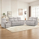 Bonzy Home Power Recliner Sofa Set, 3-Piece Electric Living Room Furniture Sets with USB Port & Adjustable Headrest, Included 3-Seater Recliner, Loveseat & 270° Swivel Glider Rocker Chair