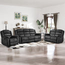 Bonzy Home 3-Piece Fabric Manual Recliner Sofa Set, Single Chair, Loveseat & 3-Seat Couch for Living Room Furniture