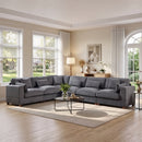 Bonzy Home Modular Convertible Sectional Sofa, Modern Ultra-Comfort Corduroy Corner Couch, Configurable for Living Room & Family Room, Gray