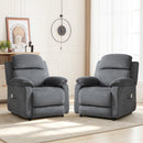 Bonzy Home Power Recliner Chair Set of 2, Electric Recliner with Remote Control & Side Pockets, Compact Home Theater Seating for Small Spaces, Gray
