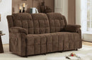Ebello Power Reclining 3-Seat Sofa, Soft Fabric with Storage Pockets for Living Room Bedroom, Brown