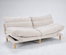 Bonzy Home Convertible Futon Sofa Bed, 3-Position Adjustable Armrests & Reclining Backrest for Small Living Room, Office, Apartment, Beige