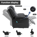 Large Leather Lift Recliner with Massage and Heat for Elderly