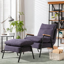 Overstuffed Accent Chair with Ottoman, Adjustable Backrest Lounge Chair