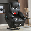 Large Leather Lift Recliner with Massage and Heat for Elderly