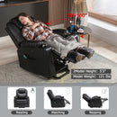 Large Leather Lift Recliner with Massage and Heat for Elderly