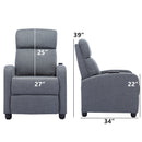PU Leather Reclining Chair Single Sofa with Heat and Massage
