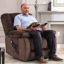 Casual Massage Heating Stuffed Fabric Manual Recliner