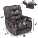 Casual Massage Heating Stuffed Fabric Manual Recliner