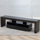 Glossy TV Stand, Wood Media Storage Console Cabinet