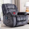 Wide Electric Massage Recliner for Adults with Heated Vibration