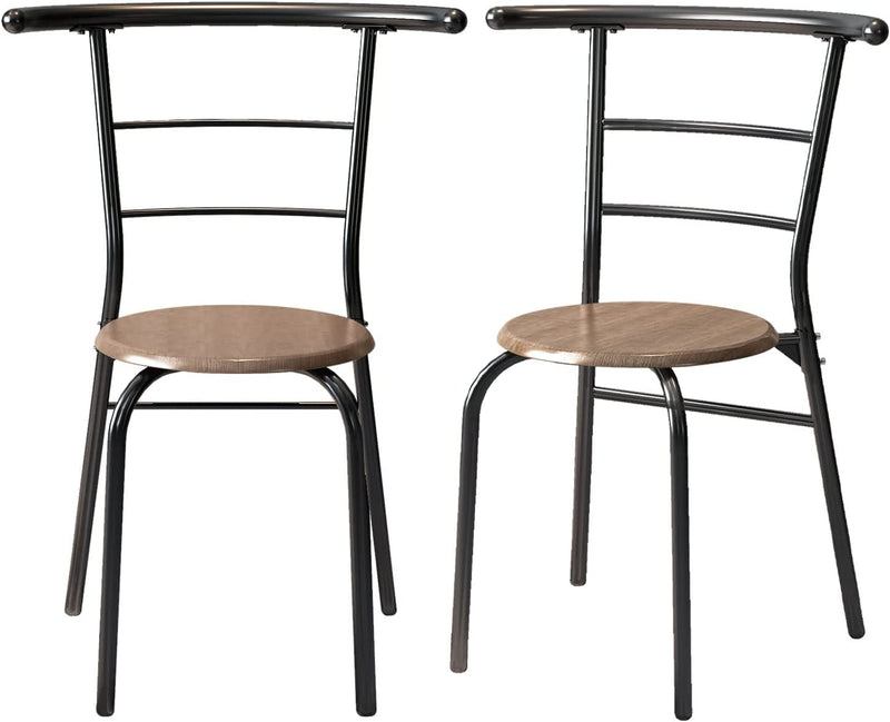 Indoor Kitchen Dining Chair Set of 2, Comfortable Classic Iron Metal Dining Chair