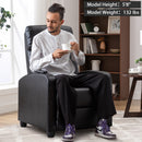 PU Leather Reclining Chair Single Sofa with Heat and Massage