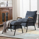 Overstuffed Accent Chair with Ottoman, Adjustable Backrest Lounge Chair