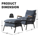 Overstuffed Accent Chair with Ottoman, Adjustable Backrest Lounge Chair