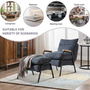 Overstuffed Accent Chair with Ottoman, Adjustable Backrest Lounge Chair